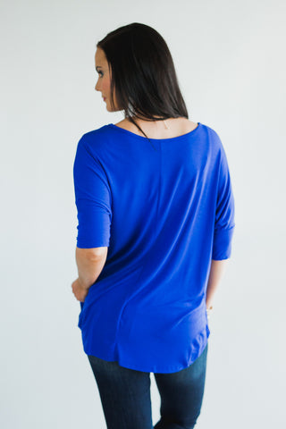 The Luxe Basic Bamboo Tee - Royal