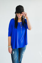 The Luxe Basic Bamboo Tee - Royal
