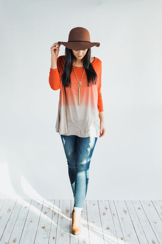 The Ombre Effect Top - Burnt Orange
