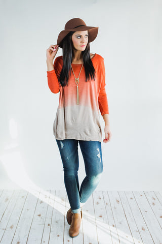 The Ombre Effect Top - Burnt Orange