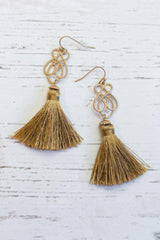 On The Fringe Tassel Earrings-Gold