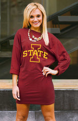 Iowa State "Here to Tailgate" Vintage Wash Tunic Dress