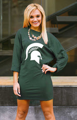 Michigan State "Here to Tailgate" Vintage Wash Tunic Dress