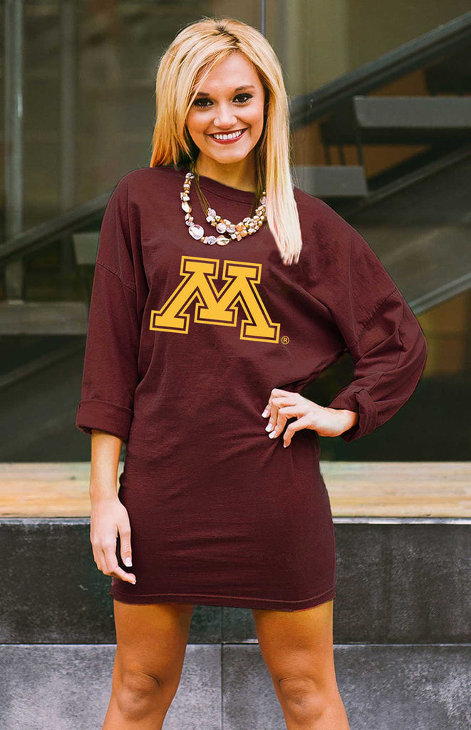 Minnesota "Here to Tailgate" Vintage Wash Tunic Dress