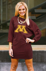 Minnesota "Here to Tailgate" Vintage Wash Tunic Dress