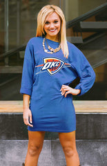 OKC Thunder "Here to Tailgate" Vintage Wash Tunic Dress