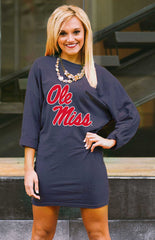 Ole Miss "Here to Tailgate" Vintage Wash Tunic Dress