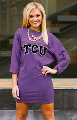 TCU "Here to Tailgate" Vintage Wash Tunic Dress