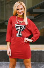 Texas Tech "Here to Tailgate" Vintage Wash Tunic Dress
