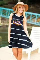 LSU Tigers Going Places Tie Dye Tunic Tank Dress