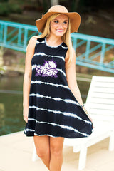 TCU Horned Frogs Going Places Tie Dye Tunic Tank Dress