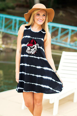 Georgia Bulldogs Going Places Tie Dye Tunic Tank Dress
