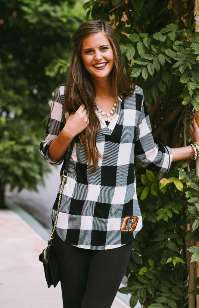 Oklahoma State Cowboys "Squared Away" Plaid Tunic Top
