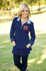 Auburn "Cozy Up" Quarter Zip Tunic