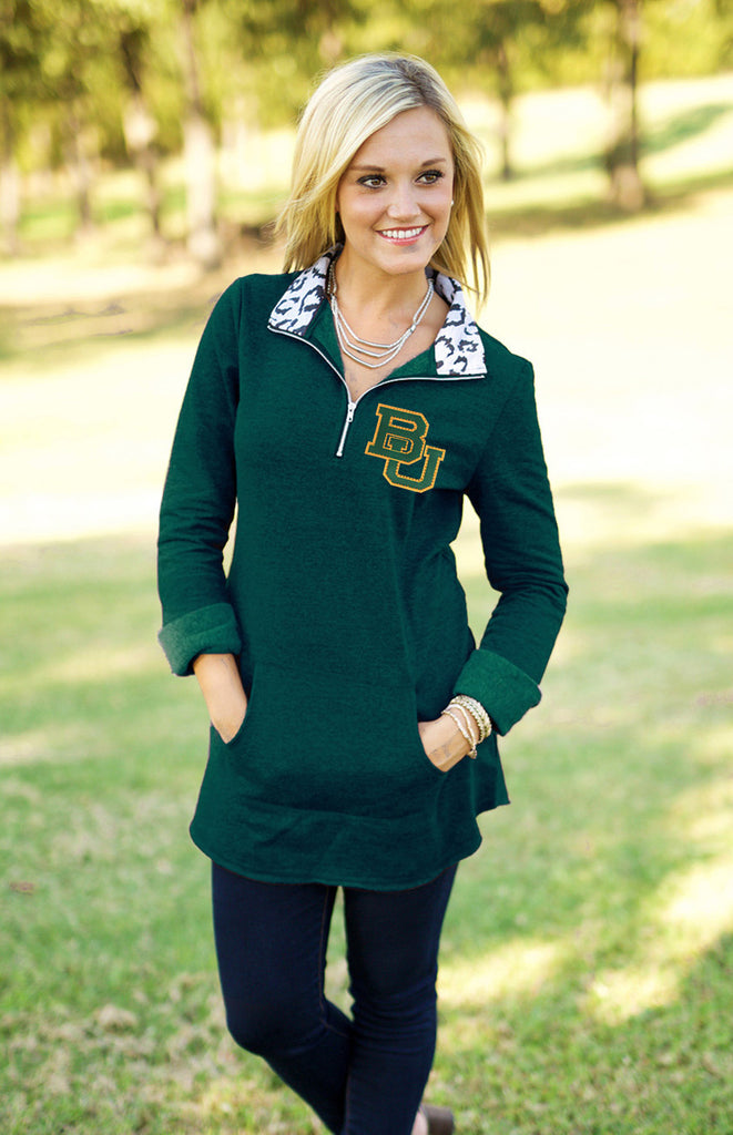 Baylor "Cozy Up" Quarter Zip Tunic