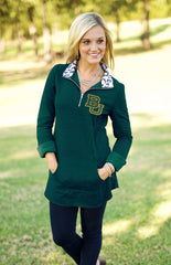 Baylor "Cozy Up" Quarter Zip Tunic