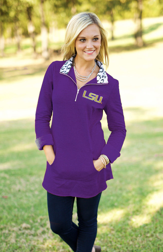 LSU "Cozy Up" Quarter Zip Tunic