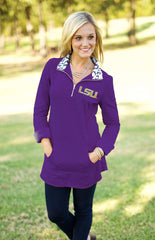 LSU "Cozy Up" Quarter Zip Tunic