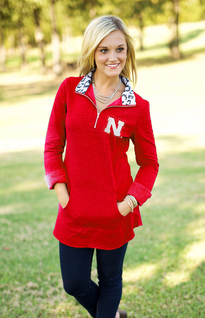 Nebraska "Cozy Up" Quarter Zip Tunic