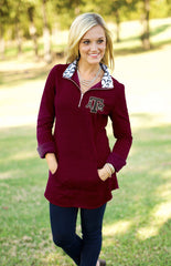 Texas A&M "Cozy Up" Quarter Zip Tunic