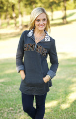 Florida State "Cozy Up" Quarter Zip Tunic in Charcoal