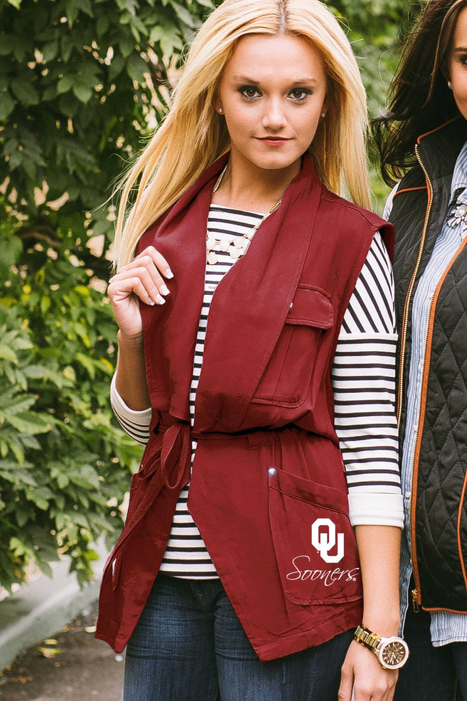 Oklahoma "Dressed to Impress" Drawstring Utility Vest