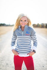 Kansas Jayhawks Lurex Stripe Quarter Zip Top