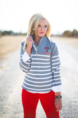 Texas Tech Red Raiders Lurex Stripe Quarter Zip Top
