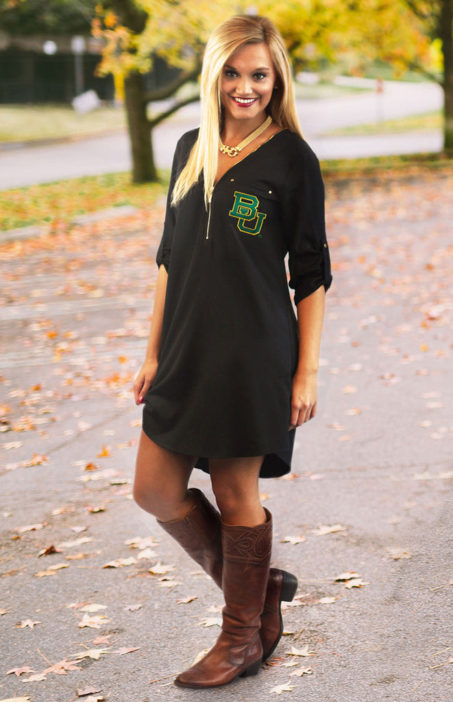 Baylor "LBD" Zip Neckline Little Black Dress